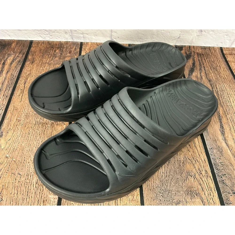 Hoka One One Ora Recovery Slide Men's Sandals Black Slip On Comfort Size 13